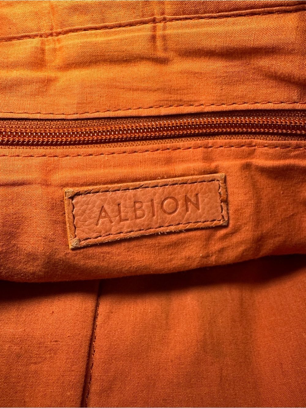 Albion Fit Full-Grain Leather Compass Satchel Backpack/ Crossbody  Burnt Orange - Picture 7 of 11